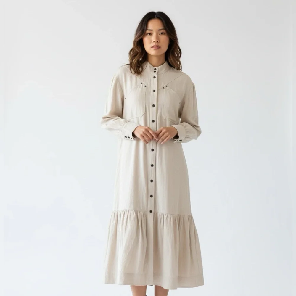 lagenlook dress linen Linen Casual Dress